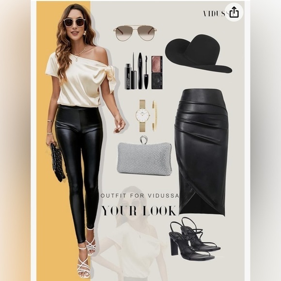 Vidussa off-white cream satin short sleeve off the shoulder top size small NWT - Picture 2 of 9